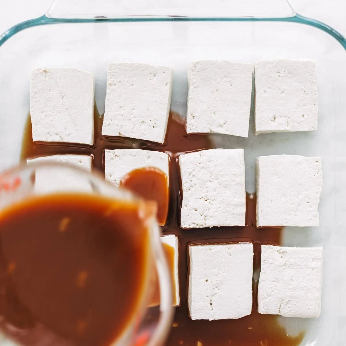 Marinade over tofu.