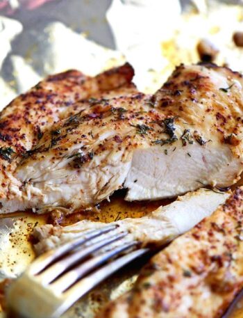 Broiled chicken breast image.