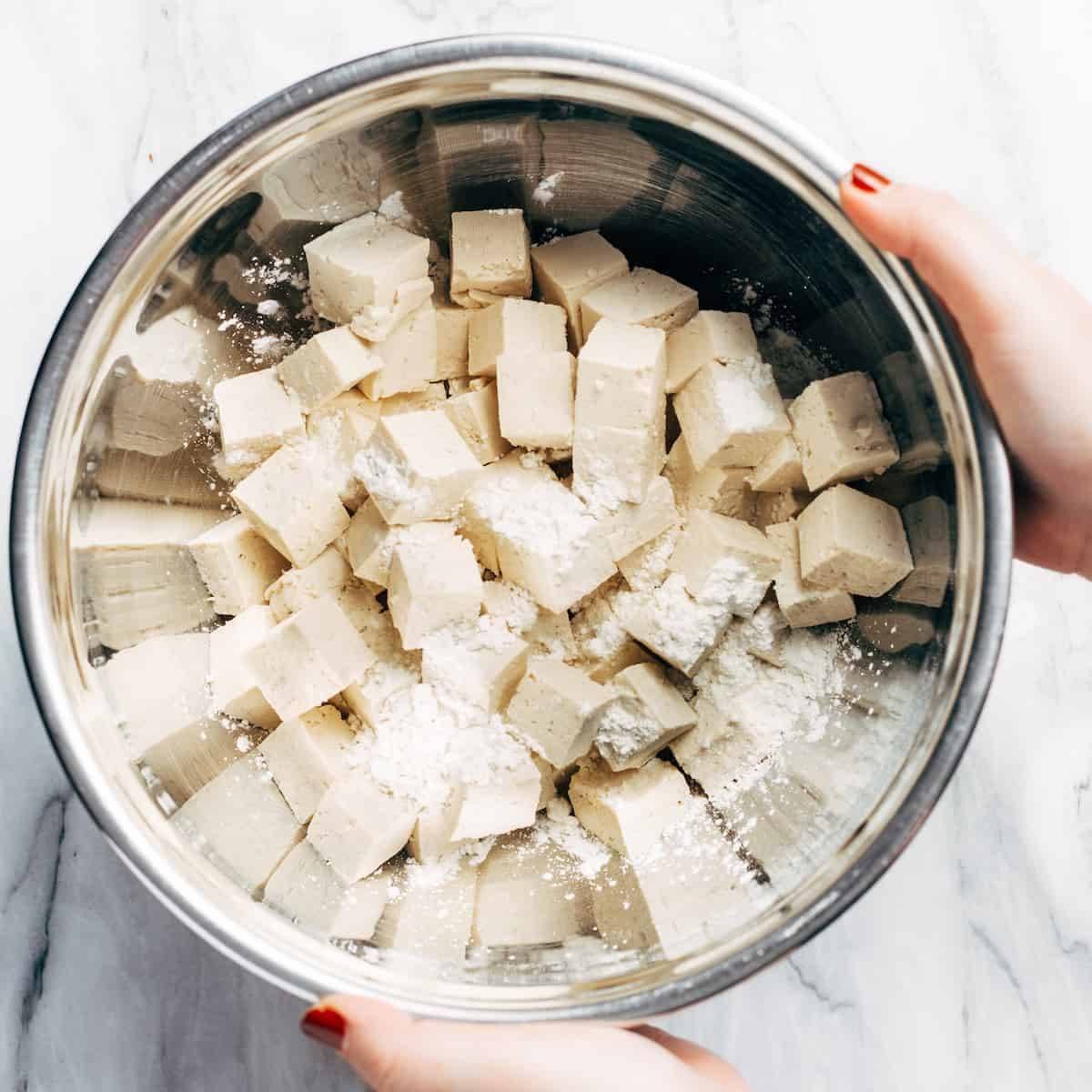 How to bake crispy tofu step two.