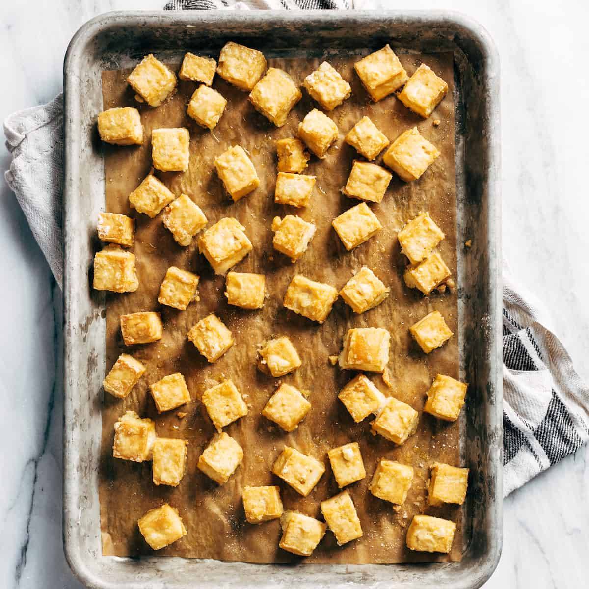 How to bake crispy tofu step four.