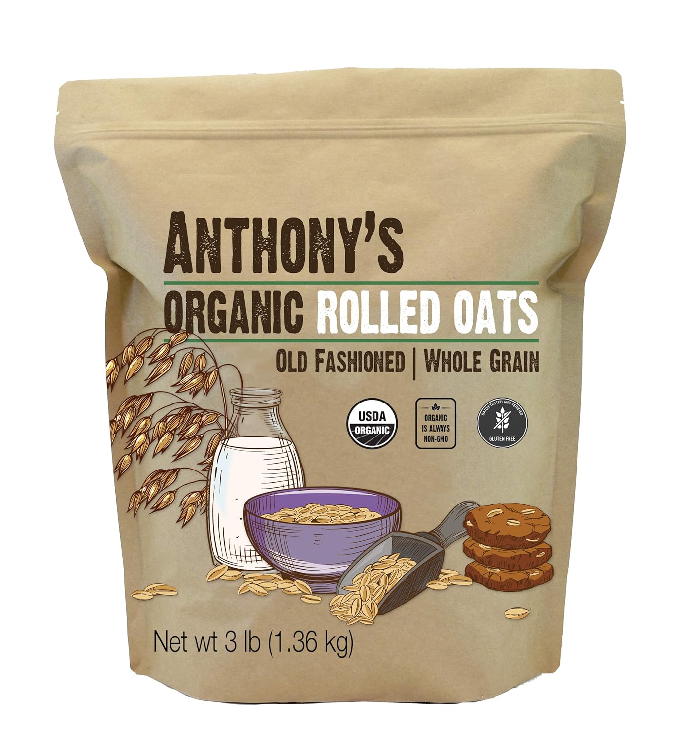 Anthony's Organic Old Fashioned Rolled Oats product.