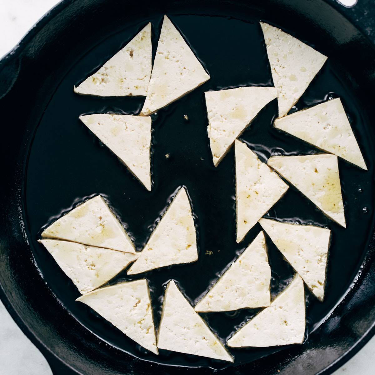 How to fry tofu step one.