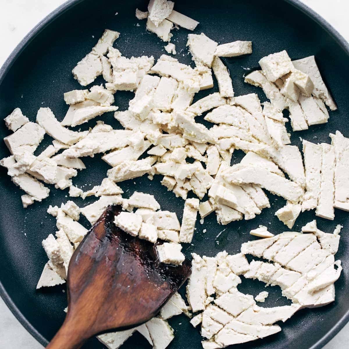 How to scramble tofu step one.