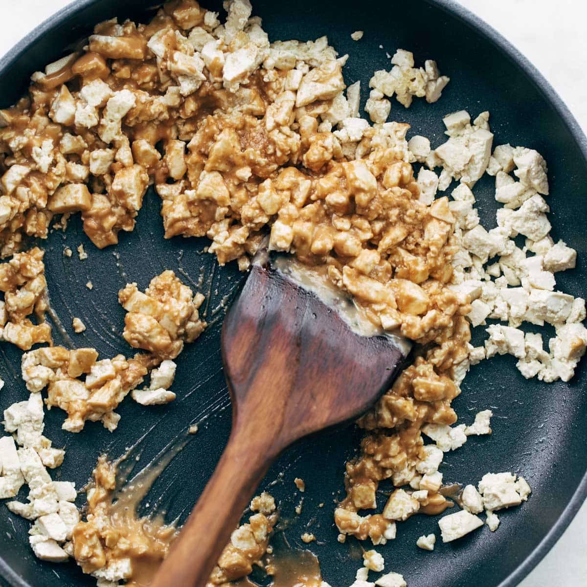 How to scramble tofu step two.