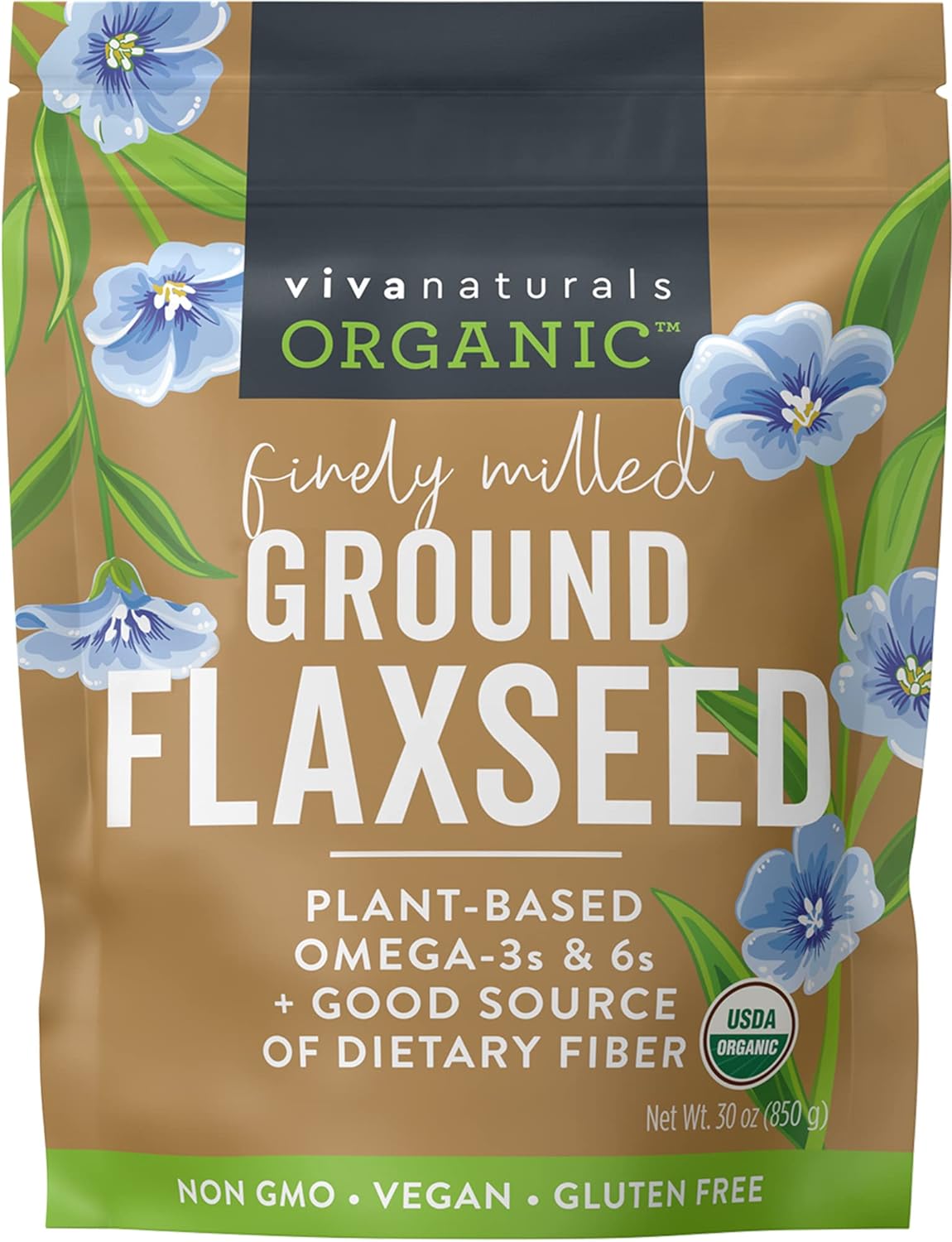 Viva Naturals Organic Ground Flaxseed product.