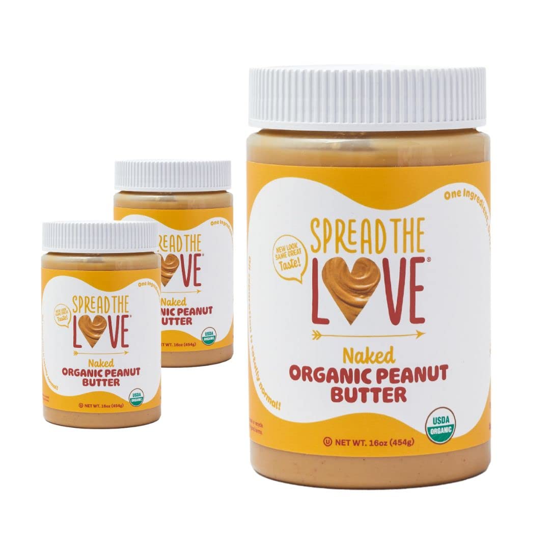 Spread the love organic peanut butter product.