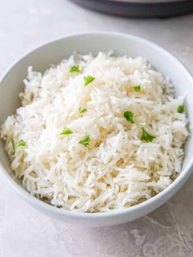 Instant pot basmati rice served.