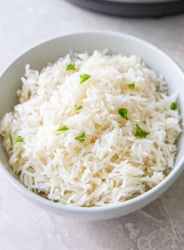 Instant pot basmati rice served.