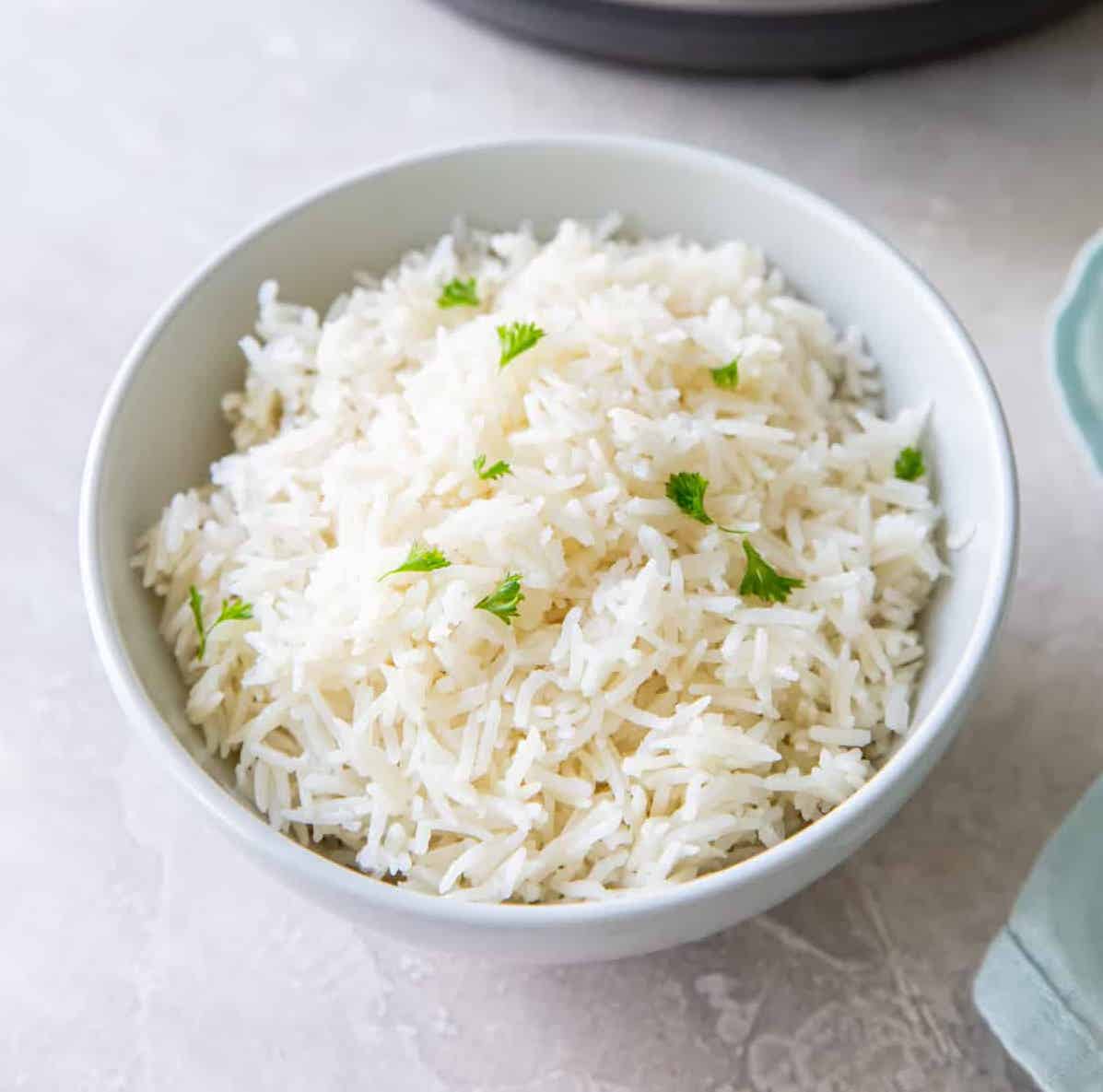 Instant pot basmati rice served.