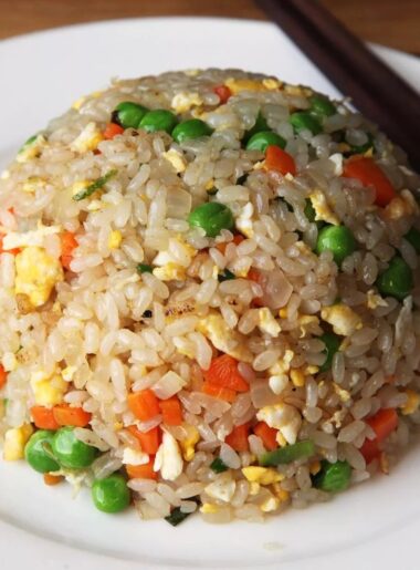 Vegetable fried rice served in plate.