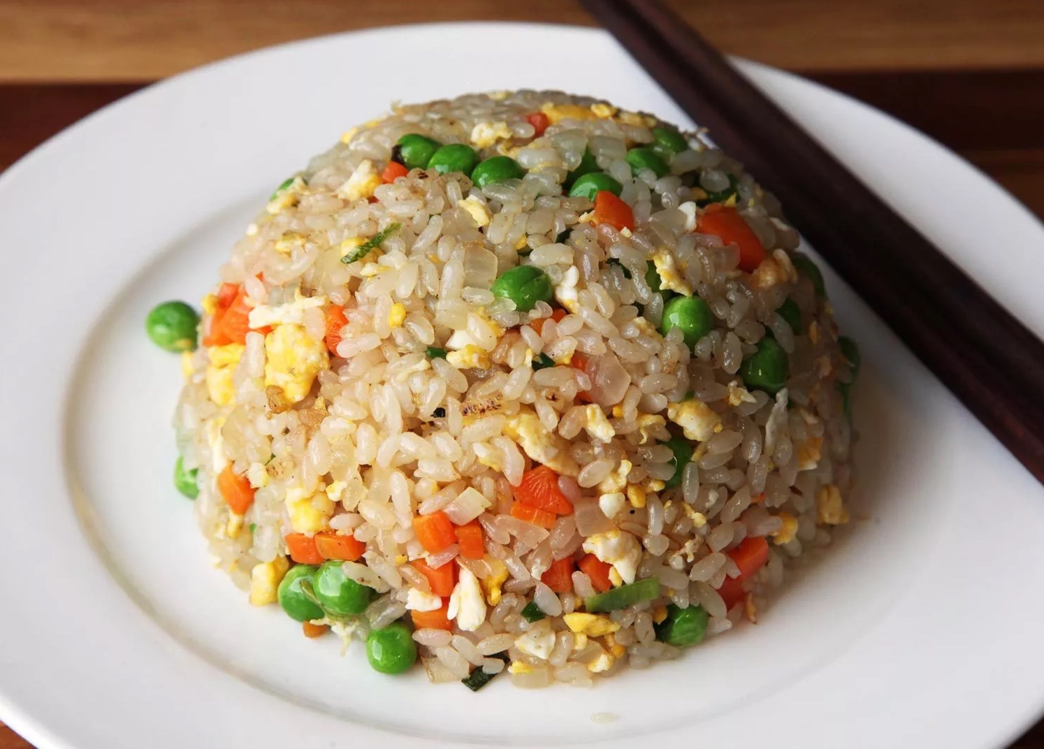 Vegetable fried rice served in plate.